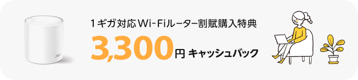 Wi-Fiルーター割賦購入特典
