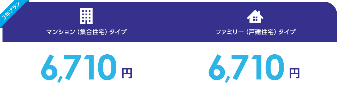 BIGLOBE光10ギガ 3年プランの月額基本料金